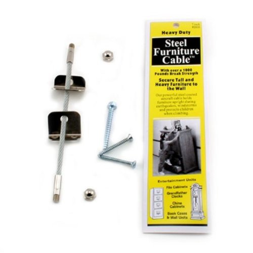 QuakeHOLD Steel Furniture Cable, 7 inch