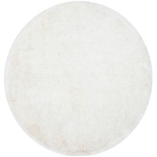 South Beach Shag Sbs562 Hand Tufted Indoor Area Rug - Snow White - 6' Round - Safavieh.