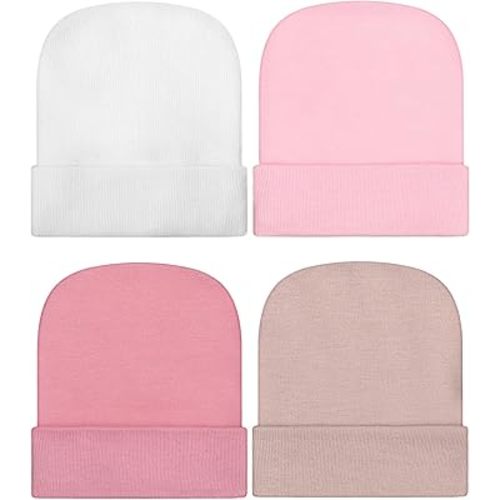 Geyoga Newborn Baby Boy Hat Newborn Beanie Stripes Hat Toddler Soft Caps Infant Cotton Knit Caps for Baby Boys 0-6 Months
