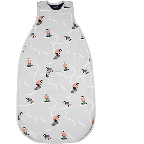 Woolino 4 Season Sleep Sack - Ultimate Merino Wool Sleeping Bag - Two-Way Zipper Adjustable Universal Size Sleep Sack for Baby (2-24 Months) - Snowboarder