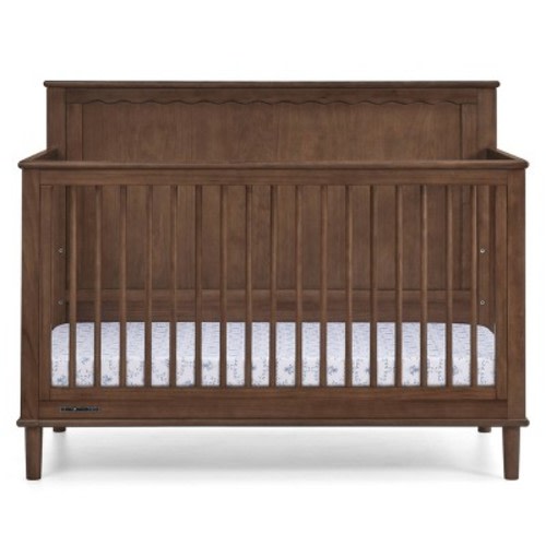 Delta Children Penelope 6-in-1 Convertible Crib - Greenguard Gold Certified - Teak Brown