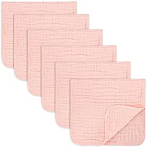 Muslin Burp ClothsLarge 100% Cotton Hand Washcloths 6 Layers Extra Absorbent and Soft by Comfy Cubs, 6-Pack, 20" X10" - Lace - 6-Pack 20"X10"