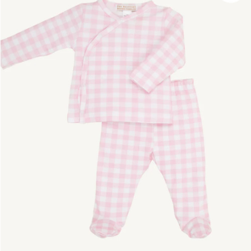 Cameron Cross-Front Set - Palm Beach Pink Gingham