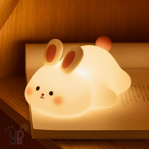 Rabbit Night Lamp – Silicone Night Light, Cute Bedside Light For Kids, Cute Animal Light, Adorable Baby Shower Gift, Cute Kids Gift, LED
