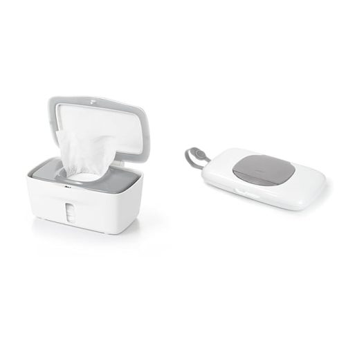 OXO Tot Wipes Dispenser and On-The-Go Wipes Case - Convenient Diapering - Gray - Dispenser + Dispenser- Gray