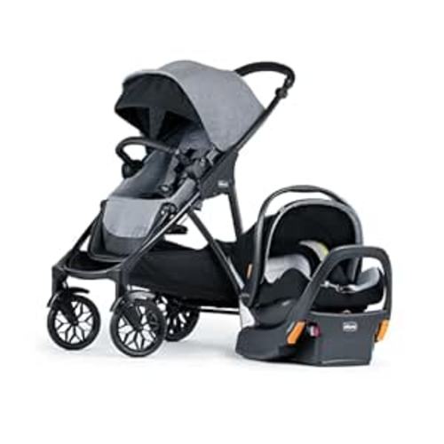 Chicco Corso LE ClearTex Modular Travel System, Corso LE Modular Stroller with KeyFit Max ClearTex Infant Car Seat and Base, Canyon/Grey