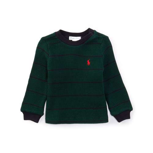 Ralph Lauren Baby Boys 3-24 Months Long-Sleeve Striped Waffle-Knit T-Shirt