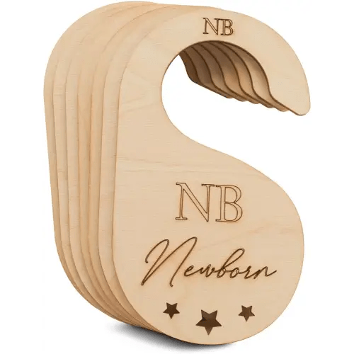 Woodpeckers Newborn to Toddler Baby Closet Dividers 1 Sets of 7 Hangers for 1-½ inch Nursery Closet Rod, Baby Clothes Organizer, Baby Registry Must-Haves