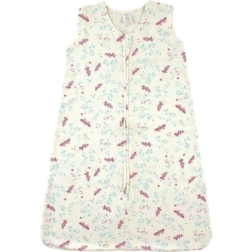 Touched by Nature Unisex Baby Organic Cotton Sleeveless Wearable Sleeping Bag, Sack, Blanket, Botanical Flutter, 6-12 Months