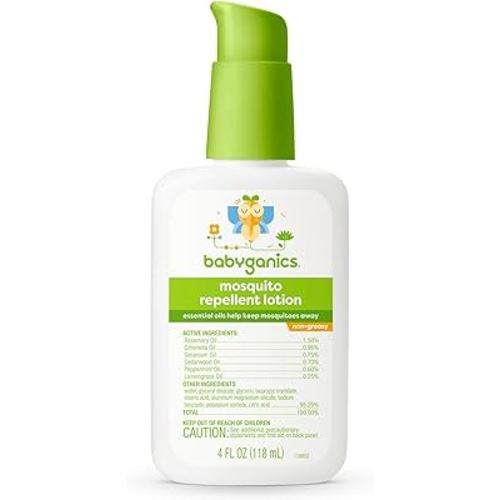 Babyganics Mosquito Repellent Lotion, Made with Plant and Essential Oils, Non-Greasy, 4oz