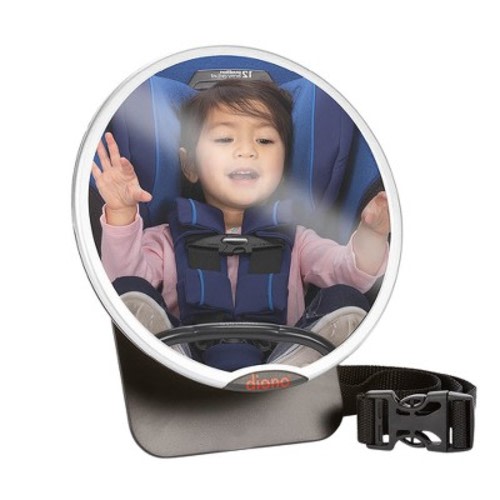 Diono Easy View Baby Car Mirror Adjustable Safety Car Seat Mirror for Rear Facing Infant Crash Tested - Silver