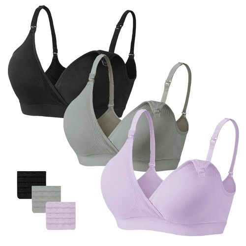 Vinfact Nursing Bras for Breastfeeding Maternity Bra Wireless Pregnancy Sleeping Bralette S-XXL with Extra Bra Extenders
