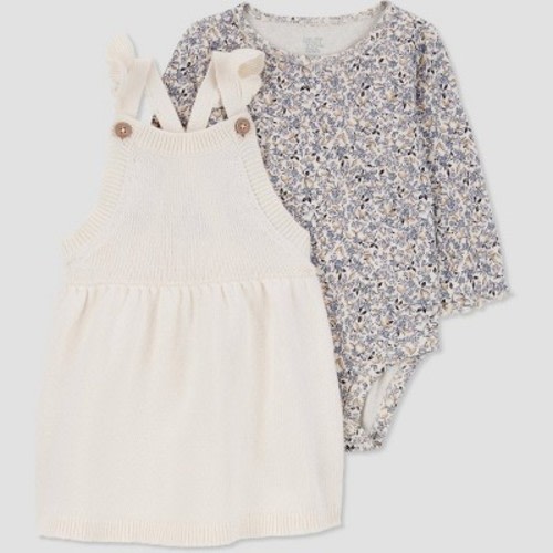 Carter's Just One You®️ Baby Girls' Floral Dress Set - Cream 3M