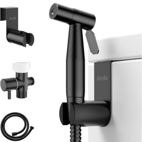 Arofa Handheld Toilet Bidet Sprayer for Toilet-Adjustable Water Pressure Control with Bidet Hose for Feminine Wash, Stainless Steel Brushed Nickel Cloth Diaper for Baby Wash