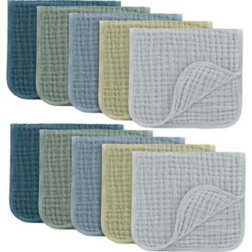 Muslin Burp Cloths - Pack of 10