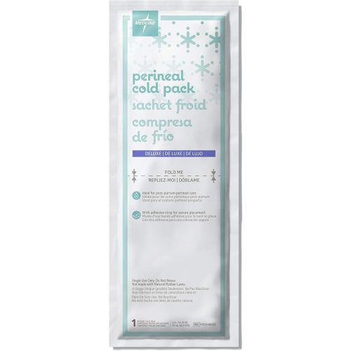 Medline Deluxe Perineal Cold Packs with Adhesive Strip, 4.5" x 14.25", Pack of 24, Ideal for Postpartum Perineal Care