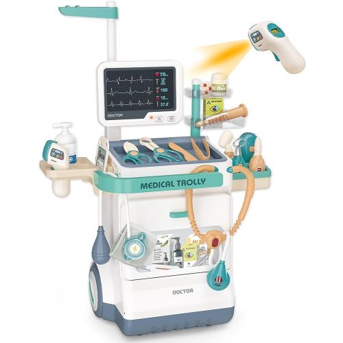 Deluxe Doctor Kit for Kids - 26 Piece Pretend Medical Station Toy Set with Play Stethoscope and Medical Instruments - Perfect Role Play Gift for Toddlers and Young Children