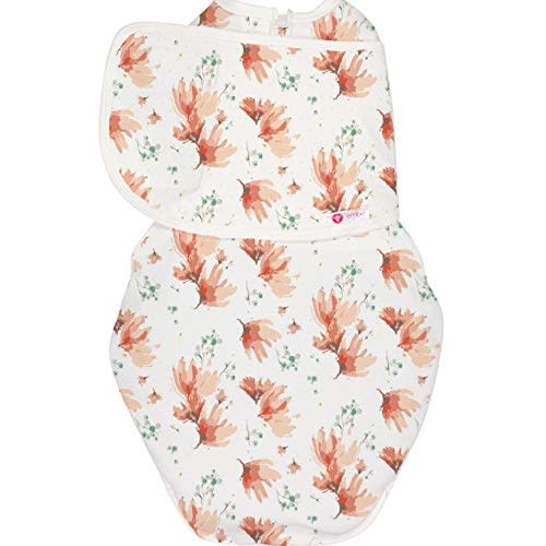 embé 2-Way Starter Baby Swaddle, 6-14 lbs, Newborn Swaddle Sack 0-3 Months, Zip & Velcro Swaddle 0-3 Months Baby Swaddles Wrap, Hip Healthy, Infant Swaddle -Blush Blossom