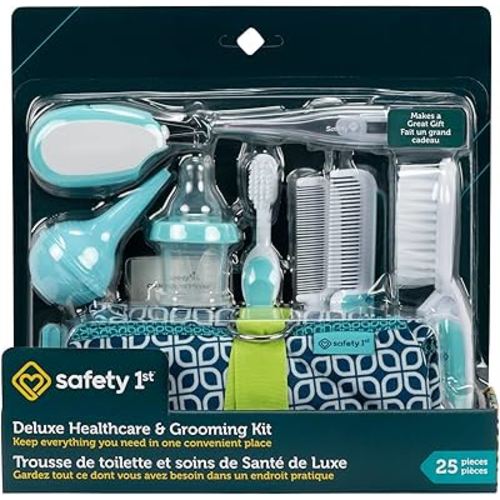 Safety 1st Deluxe Baby Healthcare and Grooming Kit, Arctic Blue, Newborn Baby Essentials, One Size, 25 Pieces