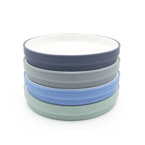 7.8"/20cm Porcelain White Plates with Silicone Sleeves