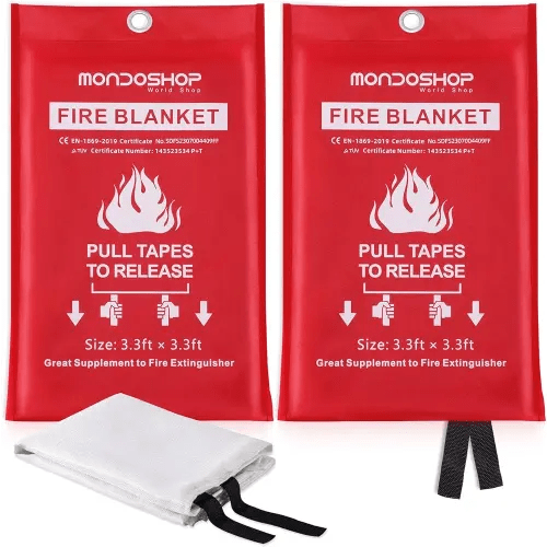 Mondoshop Fire Blankets Emergency for Kitchen Home - Emergency Fire Retardant Blanket for Home Fireproof Blanket for Camping, Grill, Car, Office, Warehouse, School, Picnic, Fireplace