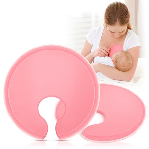 Luguiic Soft Gel Breast Ice Pack for Breastfeeding & Pumping,Warm Cold Breast Therapy Pads for Nursing Pain Relief, Engorgement, Mastitis,Nipple Pain,Breastfeeding Essentials for Nursing Mothers-2Pack