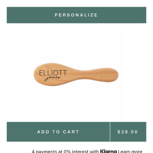 Personalized Wooden Baby Brush