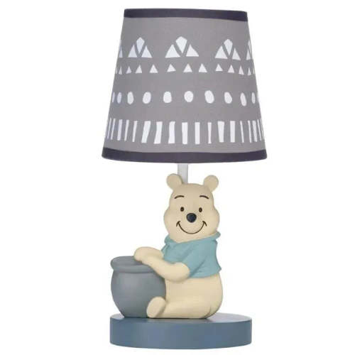Lambs & Ivy - Disney Baby Forever Pooh Gray Lamp with Shade & Bulb