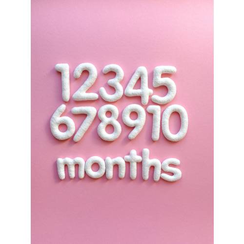 Felt Baby Milestone Numbers,  Custom Colors