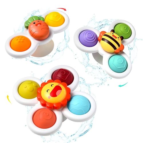 Hooku 3 Pcs Suction Cup Spinner Toys, Baby Fidget Spinner Toy, Spinning Toys for Toddlers 1-3, Sensory Toys Early Education Toys Bathtub Toy Dining Chairs Toys, Birthday Gifts for Baby Boy Girl : Amazon.com.au: Toys & Games