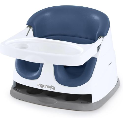 Ingenuity Baby Base 2-in-1 Booster Feeding and Floor Seat with Self-Storing Tray - Night Sky