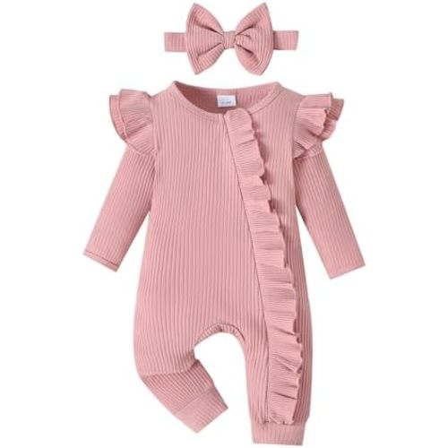 Newborn Baby Girl Romper Zip Ruffle Bodysuit One Piece Jumpsuit Baby Girl Clothes Coming Home Outfits