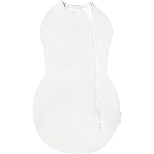 Happiest Baby Sleepea Comforter Swaddle - 100% Organic Cotton Baby Swaddle Blanket - Doctor Designed Promotes Healthy Hip Development (Ivory, Medium)