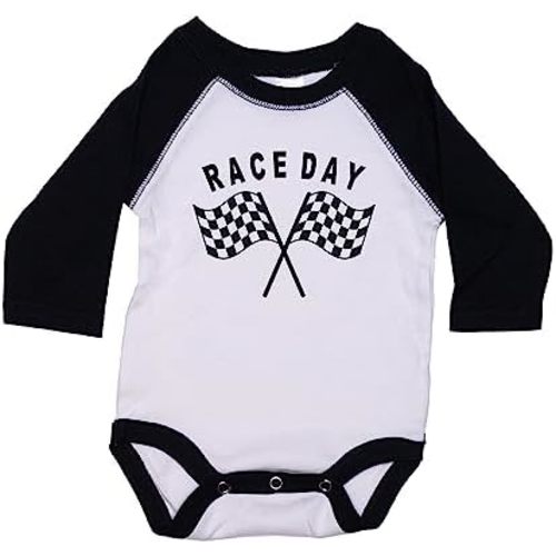 Ebenezer Fire Motocross Onesie/Race Day/Baby Racing Outfit/Unisex Raglan Bodysuit