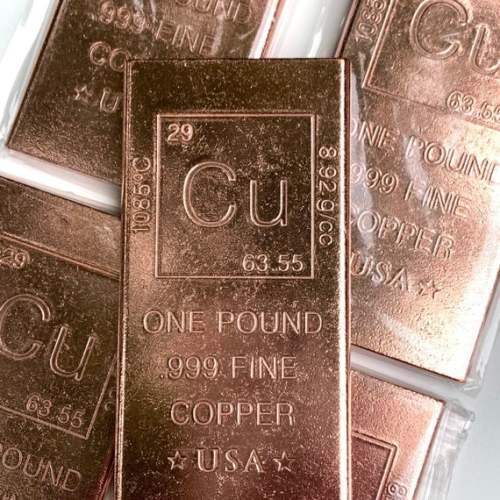 Solid Copper Bar ~ One Pound Copper Ingot // Pure Copper Bullion, Fine .999 // 1lb. Copper Bar // Periodic Table of Elements