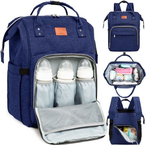 Keababies Original Diaper Bag Backpack, Multi Functional, Water-resistant, Large Baby Bags For Girls, Boys (marine Blue)