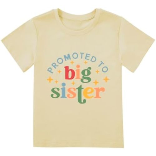 Big Sister Announcement T Shirt Toddler Girls Promoted to Big Sister Tees Outfits 1-7 Years
