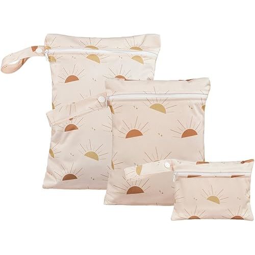 3 Set Wet Bag Storage Bag Zipper Waterproof Washable Travel Bags, Beach, Pool, Gym Bag for Cloth Diaper, Swimsuits & Wet Clothes(EF641)