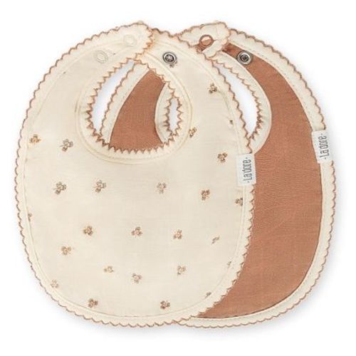 Muslin Baby Bibs | Soft Cotton Teething Bibs for Infant Drips, Drools & Feedings | Waterproof, Adjustable Fit for Newborn Baby | 2 Pack (Multicolor)