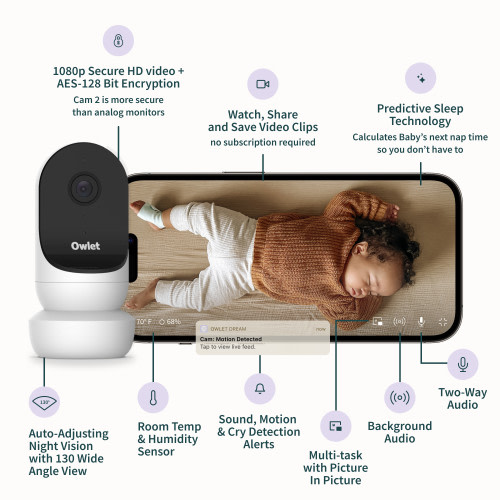 Owlet Cam 2 HD Video Baby Monitor - White