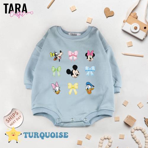 Friends coquette bows Disney Baby Bodysuit, Mickey Head Shirt, Disney Mickey Baby Romper, Baby Shower Gift, 2000498