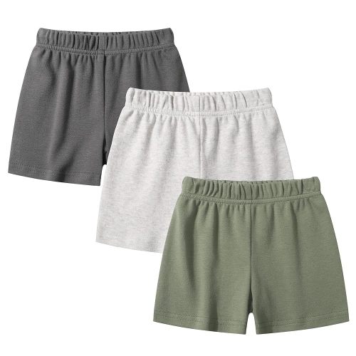 O2 BABY Organic Cotton Unisex Baby Jogger Pants, 3-Pack Pull-on Bottoms, Newborn Leggings