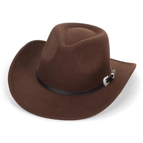 Western Cowboy Hat for Kids Toddler Girls Boys-Felt Fedora Cowgirls for 2-6 Years Old
