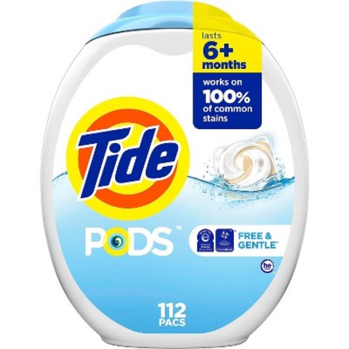 Tide Pods Laundry Detergent Pacs - Free & Gentle, Size: 112ct