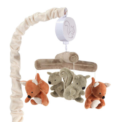 Treetop Fox & Squirrel Woodland Musical Baby Crib Mobile Soother Toy – Lambs & Ivy