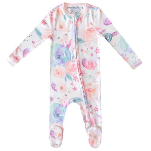 Copper Pearl | Bloom Zip-Up Footie Pajama (0-3mon)