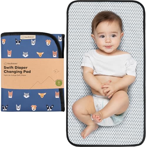 Portable Diaper Changing Pad - Waterproof Foldable Baby Changing Mat - Travel Diaper Change Mat - Lightweight Changing Pads for Baby - Baby Changer - Machine Washable (Pets & Paws)