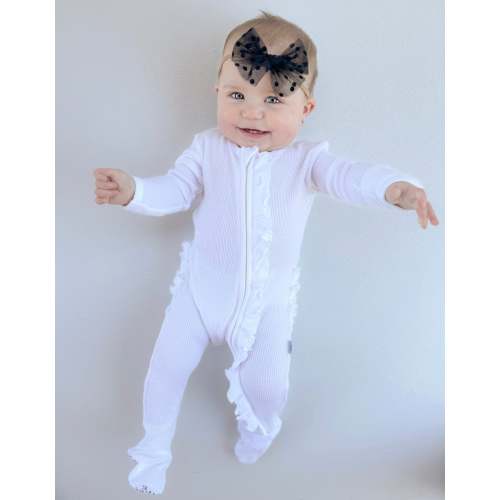 Snow Waffle Ruffle Footie Snoozer