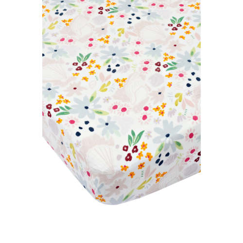 Muslin Fitted Crib Sheet - Shell Floral
