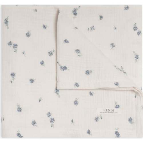 Muslin Swaddle Blanket Elena Floral / Lilla - Colored Organics | Maisonette